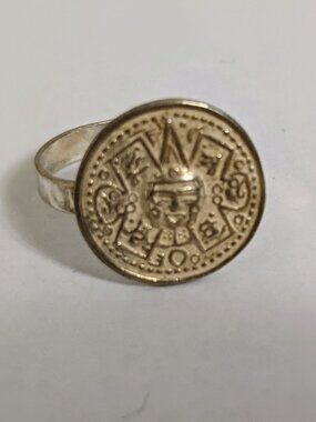 Aztec Calendar Ring – Mexican Silver